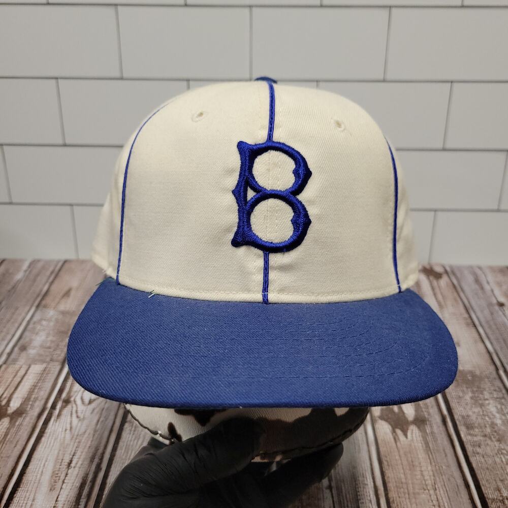 Roman Brooklyn Dodgers Vintage Pin Stripe Wool Blend Fitted Size 7 1/2 Made USA